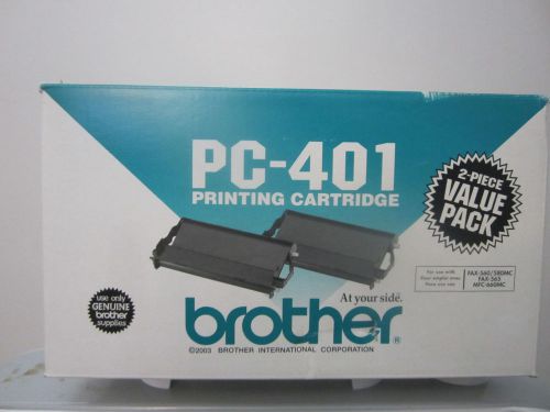 NEW BROTHER PC-401 *2-PACK* FAX CARTRIDGE OEM / NEW - UNOPENED