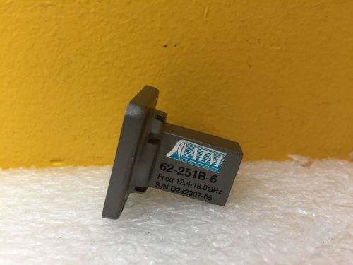 ATM 62-251B-6 (WR-62) 12.4 to 18 GHz, 50 W, Waveguide to SMA (F) Coaxial Adapter