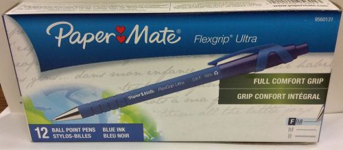 Paper mate  flexgrip ultra blue 9560131 retractable ball piont . 1. dozen pens for sale