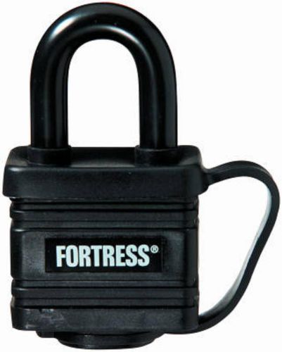 Master lock 1-9/16&#034;, long shackle covered laminated fortress padlock 1804d for sale
