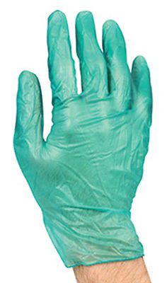 9&#034; Powdered Green Vinyl Gloves - Large (6.5 mil) (100 Gloves)