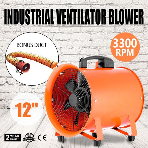 12&#034; Industrial Ventilator Fume Extractor Blower W/ Handle Underground Duct Hose