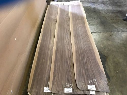 Wood Veneer Walnut 15x100 3Pcs Total Raw Veneer  &#034;EXOTIC&#034; SWM 12B
