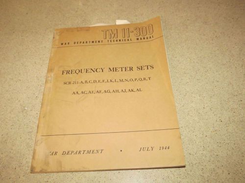 War department tm 11-300 frequency meter   manual  (mn13) for sale