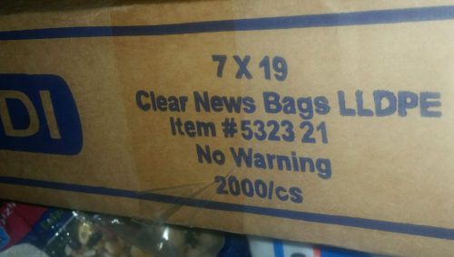 7&#034; x 19&#034; poly newspaper bags clear new OUT OF BOX no original box