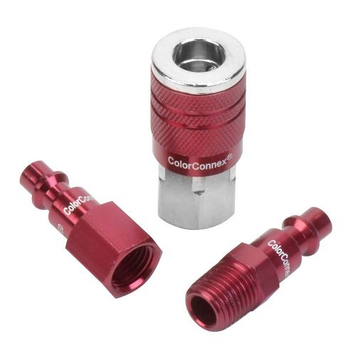 Legacy a73452d colorconnex type d 1/4-inch red coupler and plug kit 3-piece for sale