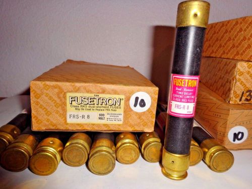 10 BUSS  Fusetron FRS-R-8 Dual Element Time Delay NEW Class RK5 Fuse FRSR8