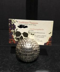 ESPN Golf Ball Business Card Holder By Hallmark Cards 2007 Silver Tone Metal Dad