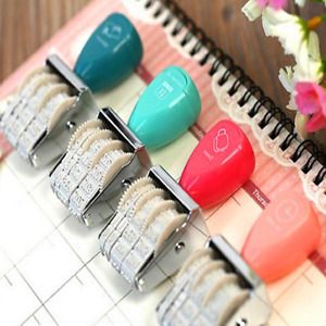1 Pcs Cute Vintage Plastic Rolling Stamp Month Date DIY Wheel Stamps Diary Album