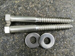 (2) 3/4&#034; x 7&#034; Stainless Lag Bolts with washers