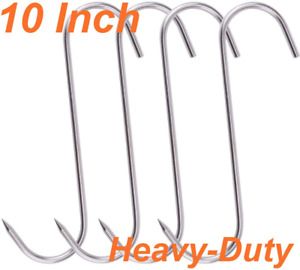 Meat Hook 10 Inch S-Hooks HONSHEN Stainless Steel Meat Hooks for Hanging Process