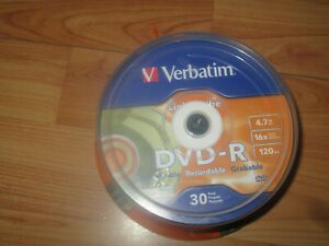 Verbatim Lightscribe DVD-R  30pk 4.7GB 16X 120min Brand New  Sealed