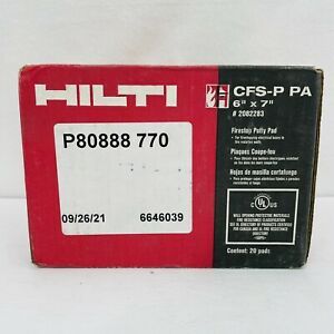 (20 Pads) Hilti CFS-P PA #2082283 Firestop Putty Pads 6” x 7” ~NEW~