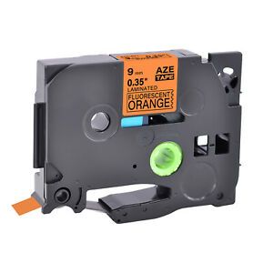 Label TZe-B21 TZ-B21 Black on Fluorescent Orange 9MM For Brother GL-100 PT200