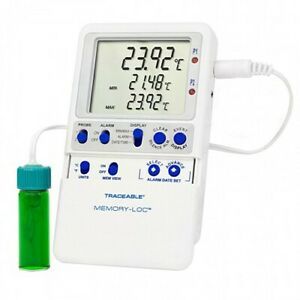 Traceable 6447 Memory-Loc Datalogging Thermometer With 1 Vaccine Bottle Probe