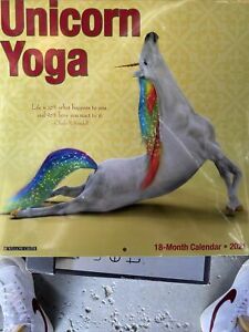 Willow Creek Unicorn Yoga 2021 Wall Calendar 12&#034;X12&#034; w 18 months