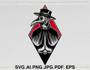 Plague Doctor Vintage Black Death Print on T-shirt  Png Svg EPS Digital Horror