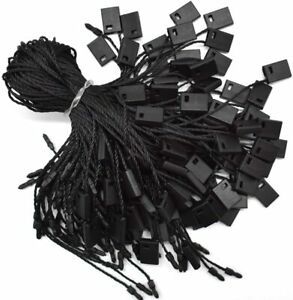 Hang Tag String Black 7&#034; 1000Pcs Nylon Snap Lock Pin Loop Fastener Black