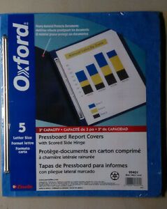 Oxford Pressboard Report Covers 3&#034; Capacity Letter Size 5-Pack (New / Unopened)