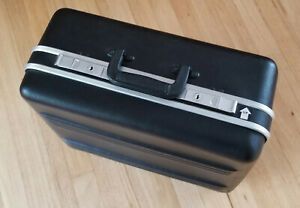 Vintage Black Parsons Manufacturing Heavy-Duty Padded Hard Suitcase 17Lx14Hx8W