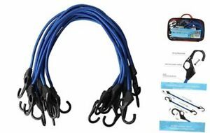 XSTRAP Heavy Duty Bungee Cords 10PK 32-Inch Finger-Hole Blue