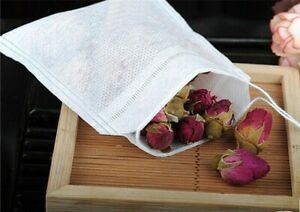 100 Pcs Cotton Muslin Drawstring Reusable Bags Bath Soap Herbs Tea Making Tools