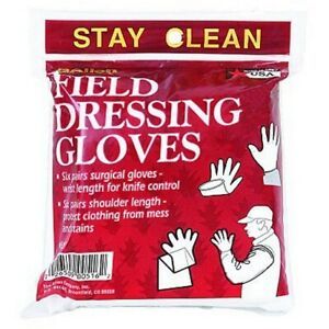 Allen 516 Wrist Length Latex Field Dressing Latex Gloves (6 Pairs)