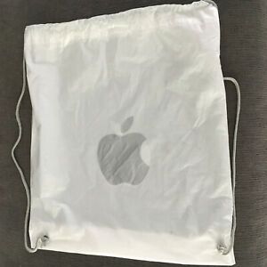 Apple Store Logo Plastic Drawstring Shopping Bag/Backpack 19&#034; x 16.5&#034;