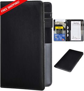 Waiter Book &amp; Waitstaff Organizer W/ Money Pocket Fit Server Apron ClassicBlack