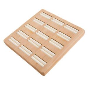 Wooden Earrings Rings Jewelry Display Tray Organizer Holder 15 Slots White