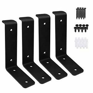 Shelf Brackets 4 Pack - Heavy Duty Industrial Farmhouse Rustic Shelf Brackets...