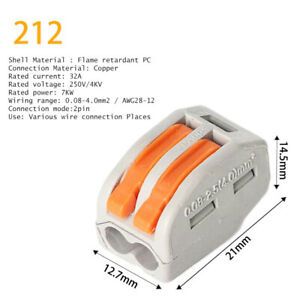 Reusable Terminal Block 2 Lever Cable Joining Wire Connector