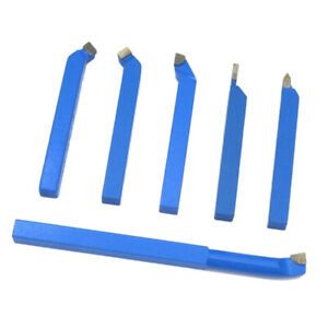 6x Carbide-Tipped Tool Bit Sets 7.87x6.89x1.38inch Lathe Turning Tool Set