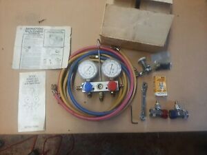 TIF 9500, 9575,9580,9600 2-Valve  Manifold Gauge Set  With Hoses &amp; extras