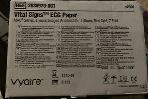 Vyaire Vital Signs ECG Paper Ref 2036970-001 MAC Series 110mm, Red Grid, Z-Fold