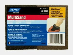 Norton MultiSand Dual Angle SANDING SPONGE 6ct Moderate To Light 07660702081 NEW
