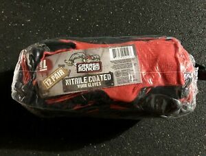 Grease Monkey Nitrile Coated Work Gloves - 12 Pairs - Size Large