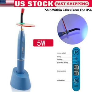 Dental 5W Wireless Cordless LED Curing Light Lamp 1500mw Charger Base Dentist CE
