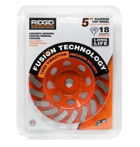 5 in. 18-Segment Turbo Cup Grinding Diamond Cup Wheel RIDGID