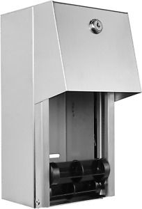 Dual Rolls Toilet Paper Dispenser Lockable Design Heavy Duty Commercial Grade