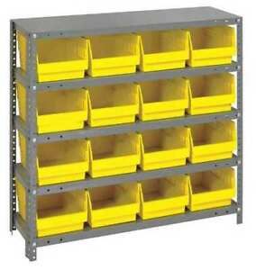 QUANTUM STORAGE SYSTEMS 1239-207YL 36 in W, 16 No. of Bins, Yellow