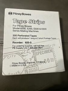 Pitney Bowes Perforated Postage Meter Tape Strips 625-0 Full box of 6 bunches
