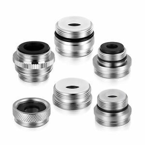6 Pieces Faucet Adapter Kit Kitchen Sink Brass Aerator Adapter Male Female Fauce