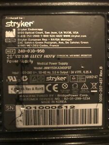 Stryker JMW1150KA2400F07 Medical Power Supply 24V 6.25A 240-030-950 5 Pin