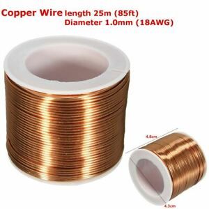 1.0mmx25m Copper Coil Magnet Wire Welding Cable Enameled Wire Roll