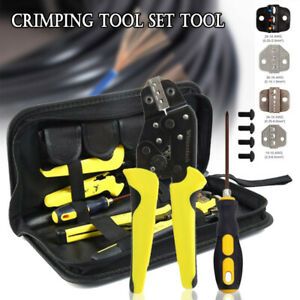 4 in 1 Wire Crimpers Strippers Tool Kit Insulated Ratcheting Terminals Set US