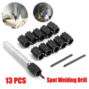 13PCS Double Sided 3/8&#034; Diameter Cutting Blade Spot Welding Drill with Pilot Pin