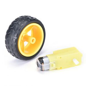 Hot! New!Smart Car Robot Plastic Tire Wheel with DC 3-6v Gear Motor For ardui ek
