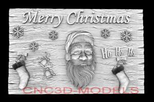 3D Model STL for CNC Happy New Year Aspire Merry Christmas Santa Claus D744