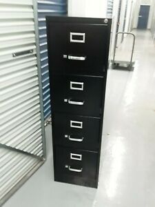 Lorell 4 Drawer Vertical File Cabinet, 15&#034; Width x 25&#034; Depth x 52&#034; Height, Black